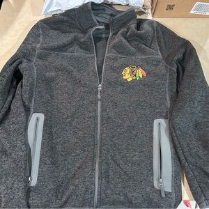 NHL Licensed Black Hawks Zip Up by Carl Banks Glll Sports Adult Medium